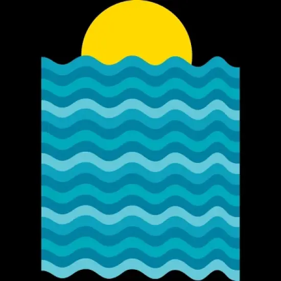 Men's Design By Humans Sunset Waves By clingcling Tank Top image {1}