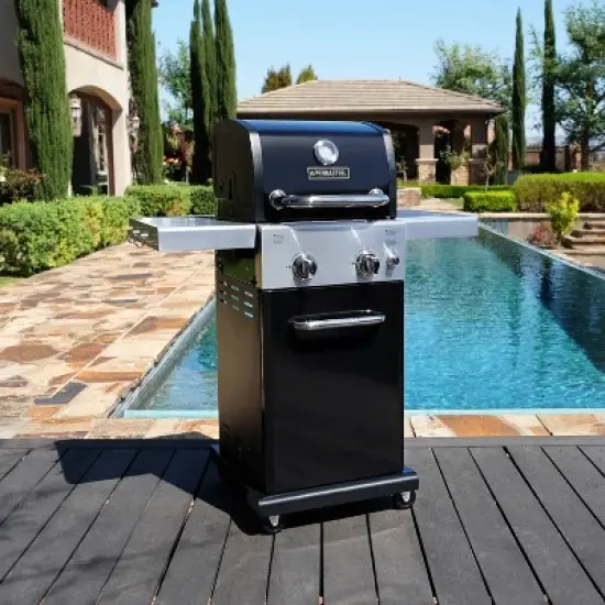 Permasteel 2-Burner Gas Grill with Foldable Side Tables image {8}