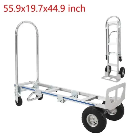 55.9" Aluminum Hand Truck 2 in 1 Folding Dolly Cart 770 lbs Capacity Heavy Duty image {6}