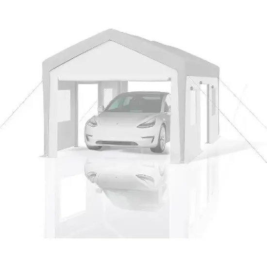 Heavy-Duty Replacement Canopy Cover, PE Waterproof & UV-Resistant Carport Top, Easy Install Replacement Tarp for Metal Frame Structures image {5}