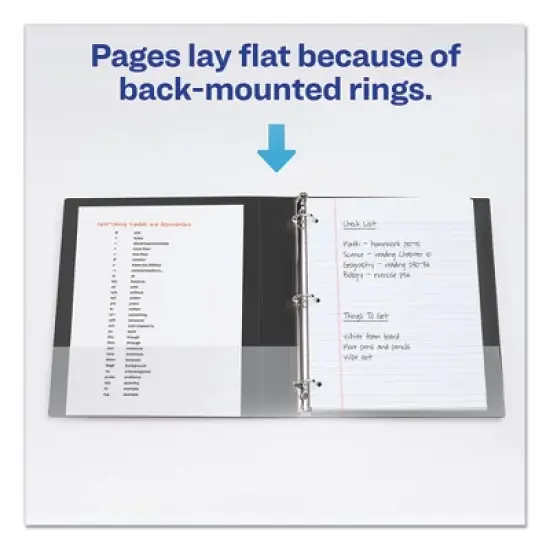 Avery Durable Non-View Binder with DuraHinge and EZD Rings, 3 Rings, 1" Capacity, 11 x 8.5, Black, (8302) image {5}