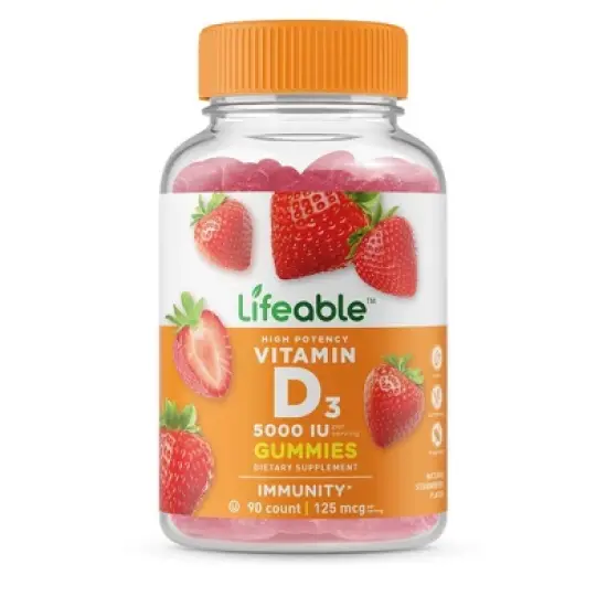 Lifeable Vitamin D for Adults, for Immunity, Vegetarian, 90 Gummies image {3}