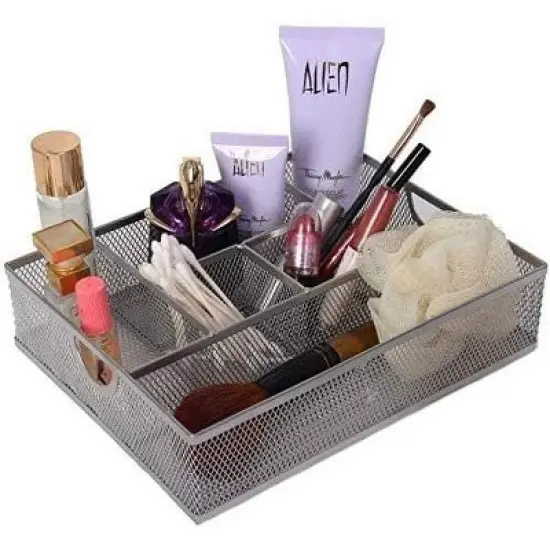 YBM Home 6 Compartment Mesh Cosmetic Organizer, Pack of 6 image {4}