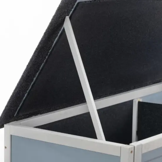 Sevobal Pet Crates and Houses, High Leg Warm Cat House with Weatherproof Roof, Durable Crate for Outdoor or Indoor, Gray, 35.4"*21.6"*32.3" image {4}