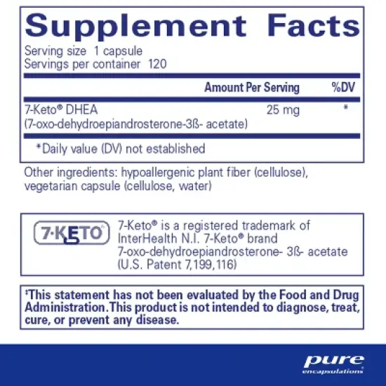 Pure Encapsulations 7-Keto DHEA 25 mg - Unique DHEA Metabolite Supplement to Support Thermogenesis* image {1}