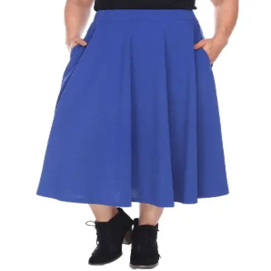 Women's Plus Size Tasmin Flare Midi Skirts - White Mark image {7}