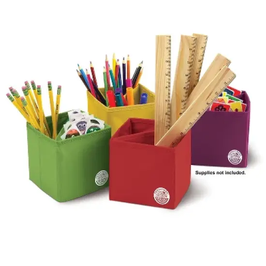 Essential Learning Sensational Classroom Essential Collapsible Storage Boxes Set of 4 (ELP626690)  image {1}