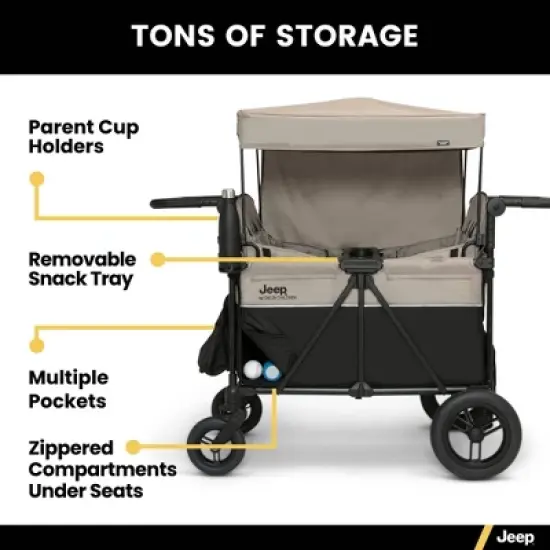 Jeep Gladiator 4-Seater Stroller Wagon by Delta Children - Black/Tan image {5}