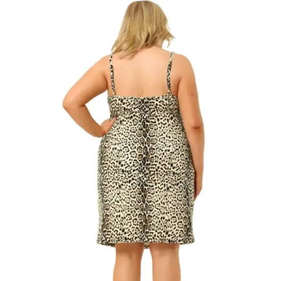 Agnes Orinda Plus Size Dress for Women Adjustable Spaghetti Strap Cami Dresses Skirts Valentine Day image {4}