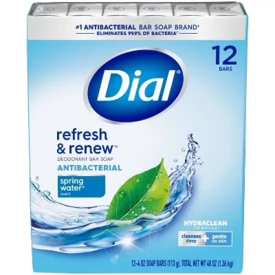 Dial Antibacterial Deodorant Spring Water Bar Soap - 12pk - 4oz each image {5}