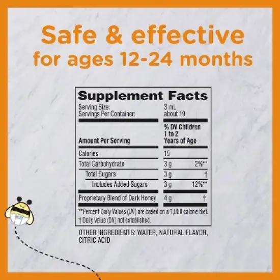 Zarbee's Baby Soothing Cough Syrup with Dark Honey - Natural Peach & Honey Flavor - 2 fl oz image {5}
