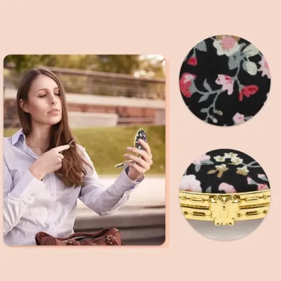 Unique Bargains Compact Round Mini Mirror for Purse 1 Pc image {2}