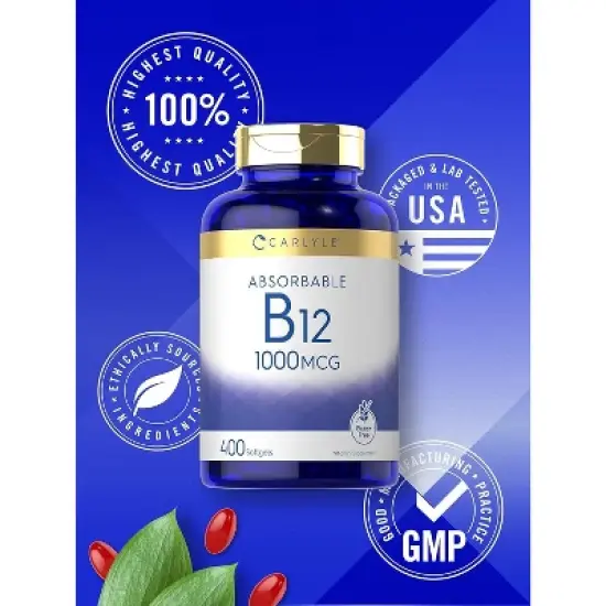 Carlyle Vitamin B12 1000mcg | 400 Softgels image {4}