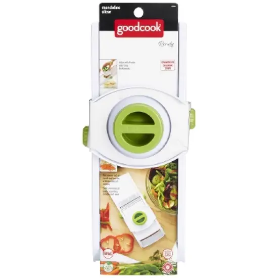 GoodCook Ready Mandoline Slicer: Kitchen Tool, Plastic & Stainless Steel, Hand Wash, Green & Silver image {7}