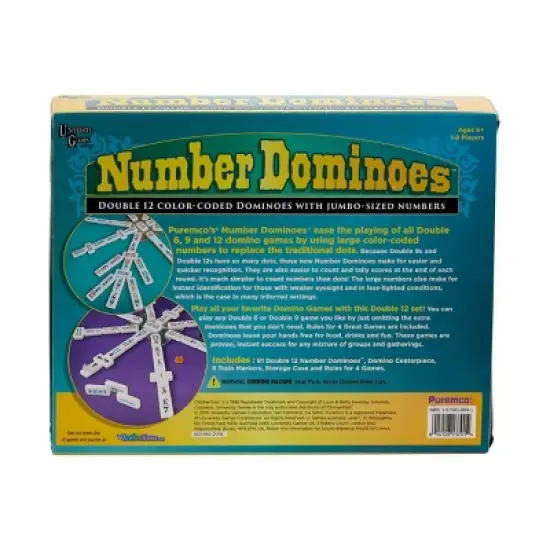 Number Dominoes - Premium Double 12 Set Board Game: Puremco, 1-8 Players, Educational Problem Solving & Instructions image {3}