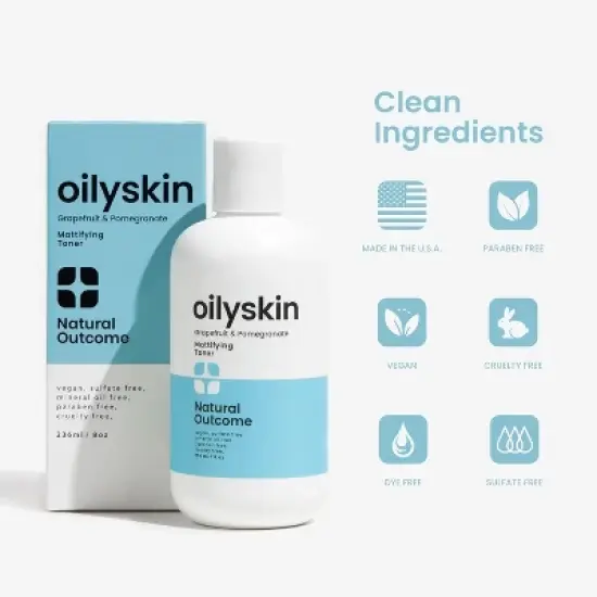 Natural Outcome OilySkin Mattifying Toner (8 oz) Grapefruit & Pomegranate for Oily Skin image {3}