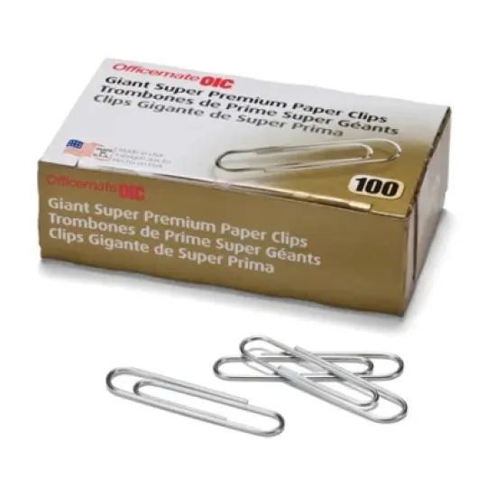Officemate Paper Clips, Giant, Super Premium, 100/Box, 5 Boxes image {1}