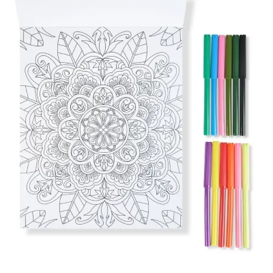 Complex Coloring Book with Markers Mandala - Bullseye's Playground&trade; image {1}