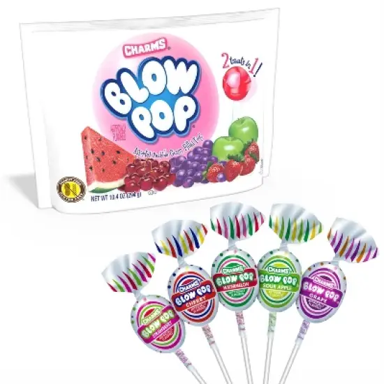 Charms Blow Pop Assorted Flavor Lollipops Candy Standup Bag &ndash; 10.4oz image {3}