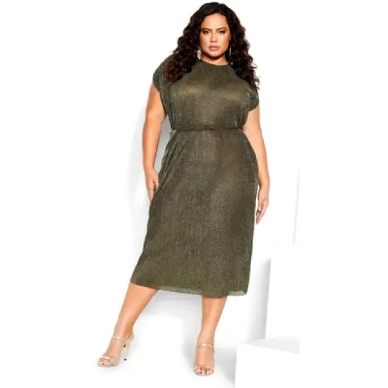 Women's Plus Size Luxe Shine Dress - bronze | CITY CHIC image {6}