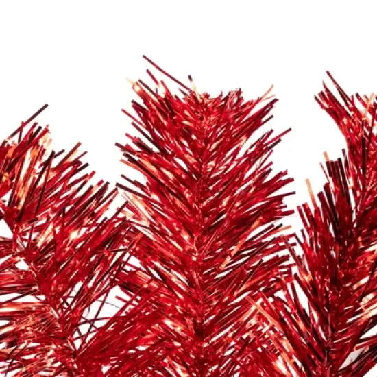 Northlight Artificial Tinsel Christmas Tree - 4' - Red - Unlit image {2}