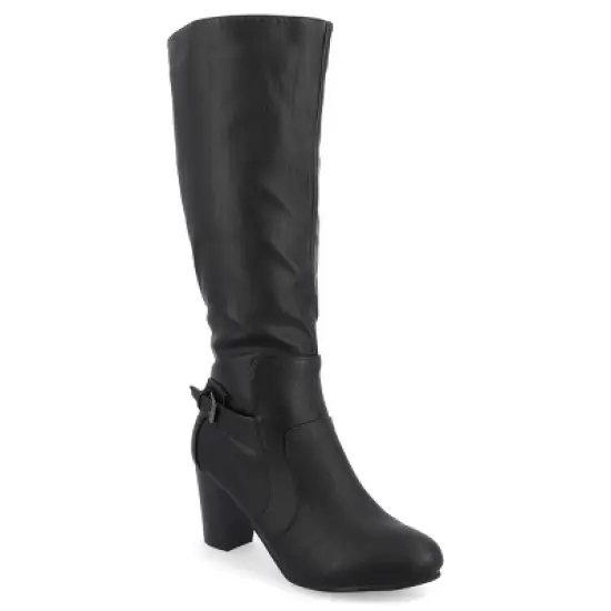 Journee Collection Womens Carver Stacked Heel Knee High Boots image {9}