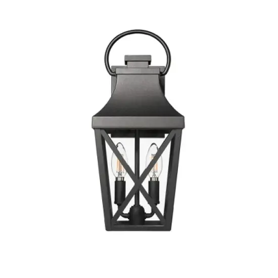 Gulches Outdoor Wall Lights - Matte Black Sconces with Clear Glass for Porch, Balcony, Patio, and Garage (Single & 2 Pack Options) image {12}