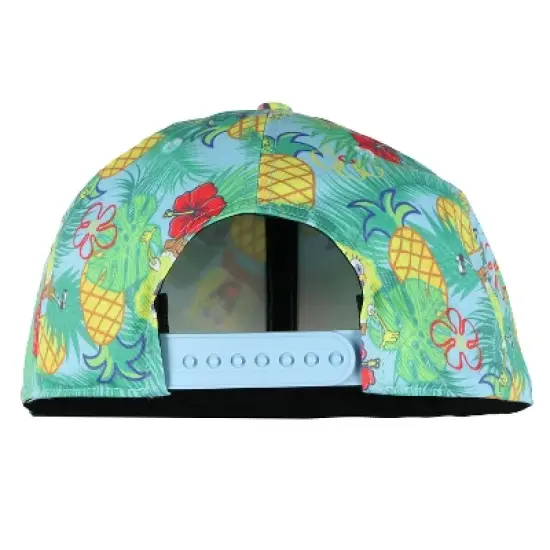 Nickelodeon SpongeBob SquarePants Hat Adult Pineapple Tropical Snapback Adjustable Cap OSFM Multicolored image {5}