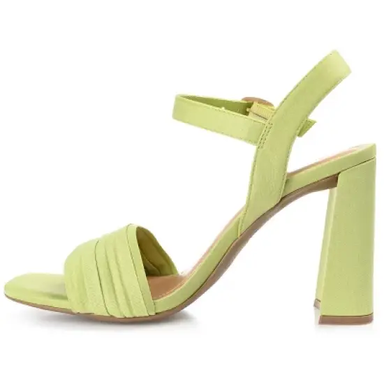 Journee Collection Womens Skiler Tru Comfort Foam Open Square Toe Block Heel Sandals Green 11 image {1}