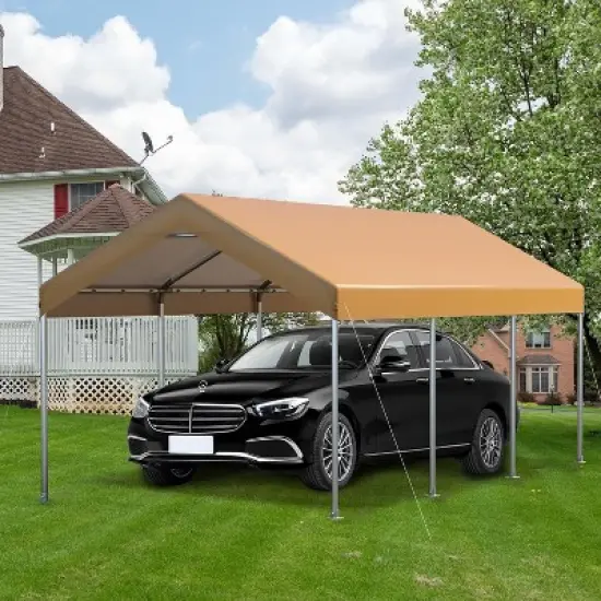 12x20 FT Heavy Duty Carport, Outdoor Car Canopy, Sturdy Metal Frame Portable Garage, Waterproof and UV Protection Garage Tent for Pickup, Boat, Car image {6}