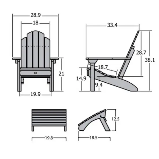 Westport 2pc Folding Adirondack Chair with Ottoman - highwood
 image {7}