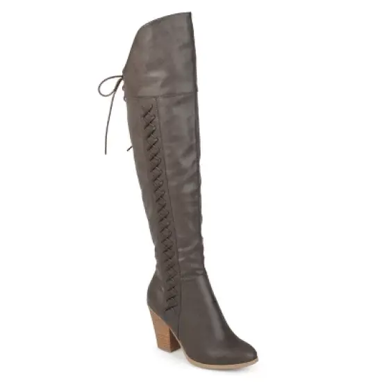 Journee Collection Womens Spritz-p Wide Calf Stacked Heel Over The Knee Boots image {11}