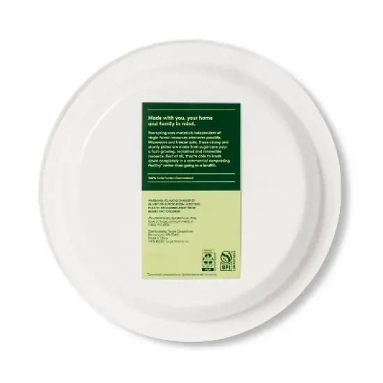 Disposable Plate 8.5" - White - 20ct - Everspring&trade; image {2}