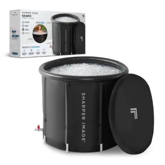 Sharper Image Portable Ice Bath 31.5"x29.5" Oval Plunge Pool: PVC Frame & Liner image {7}