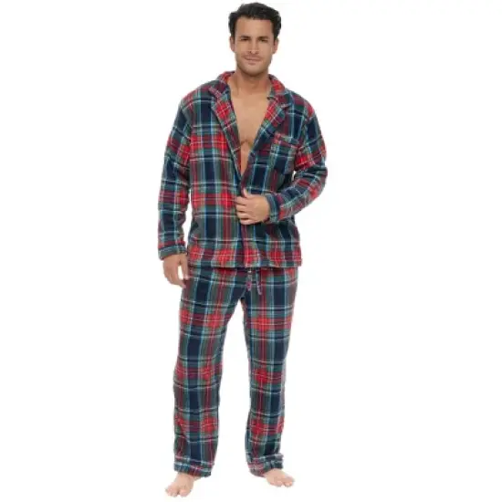 Men's Soft Plush Fleece Pajama Lounge Set, Warm Long Sleeve Shirt and Pants, PJ image {14}