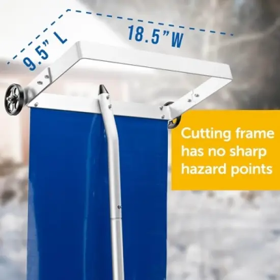 Maplefield Adjustable Roof Snow Rake with Curtain - Great for Clearing Snowy Roofs - Includes Storage Strap (30ft Length) image {5}