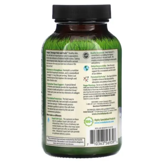 Irwin Naturals Longer, Stronger Hair and Nails, 60 Liquid Soft-Gels image {2}