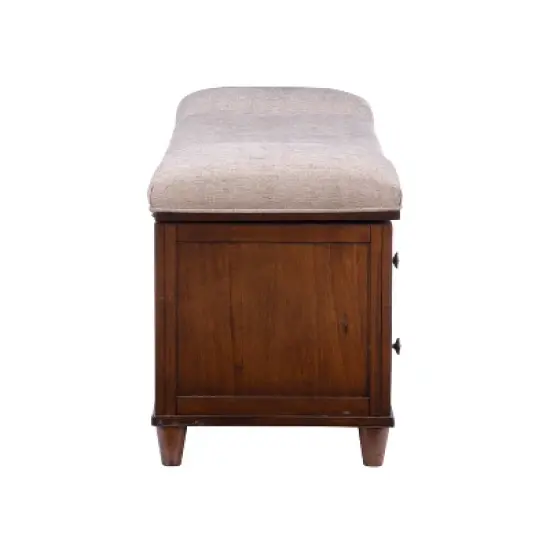 Mason Upholstered Storage Entryway Bench Chestnut - Powell Company image {3}