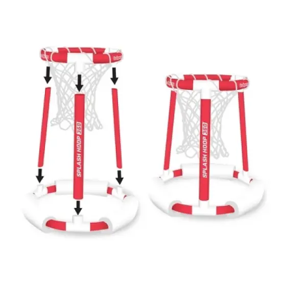 GoSports Splash Hoop 360 Floating Pool Basketball Game 4pc - Red image {3}
