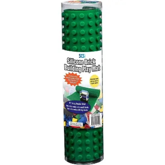 Big Bag of Bricks Rollable Brick Building Play Mat - Green 16" image {1}