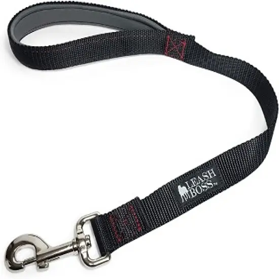 Leashboss Short Dog Leash, Maximum Control for Large Breeds, Black image {5}