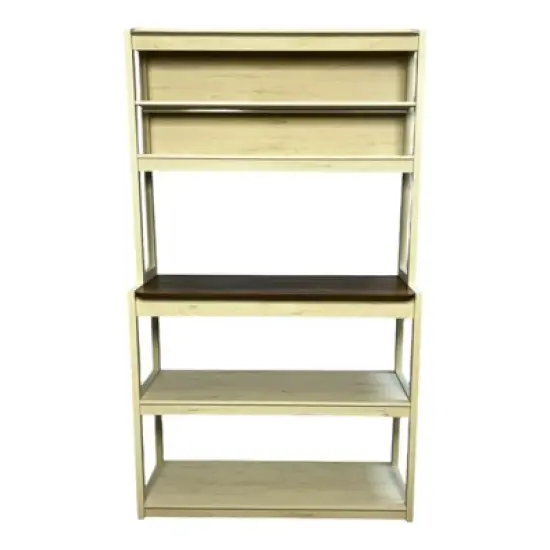 INFURNIC Kitchen Racks Modern 5 Tier Bakers Rack with Adjustable Shelves and Stylish Storage for Kitchen, Brown White, 39.37"*15.75"*66.93" image {5}