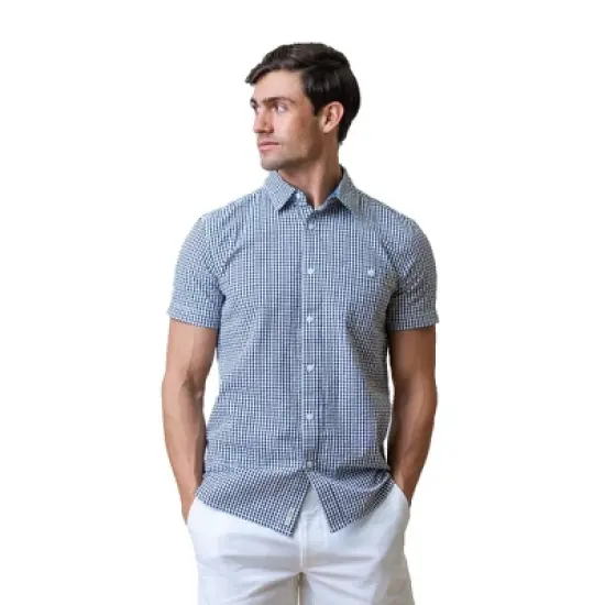 Hope & Henry Mens' Seersucker Short Sleeve Button Down Shirt image {8}