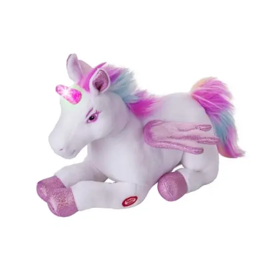 Dazmers Plush Unicorn Stuffed Animal with Flapping Wings,Magical Lights and Sounds image {1}