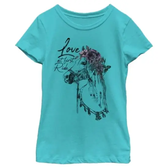 Girl's Lost Gods Floral Horse Love At First Ride T-Shirt image {4}