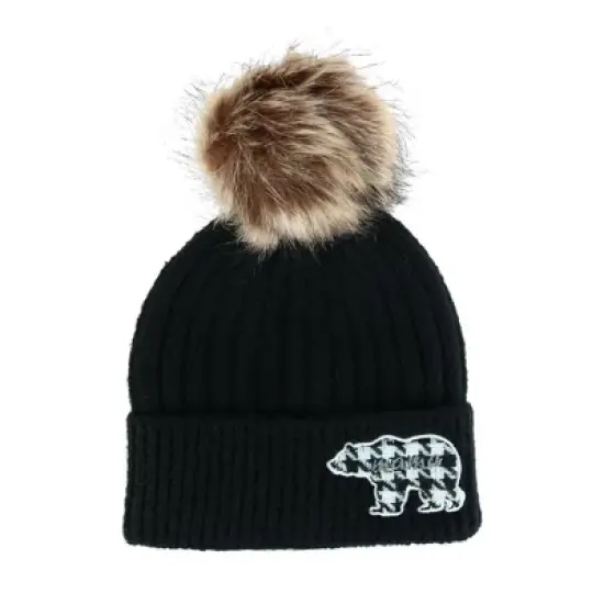 David & Young Women's Mama Bear Beanie Hat with Houndstooth Patch image {1}