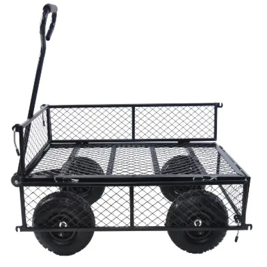 UBSSO Heavy-Duty Steel Mesh Garden Cart, All-Terrain Utility Wagon for Hauling, TC1840BKG image {8}