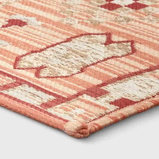 5'x7' Tapestry Rectangular Woven Outdoor Area Rug Red/Pink - Opalhouse&trade; image {2}