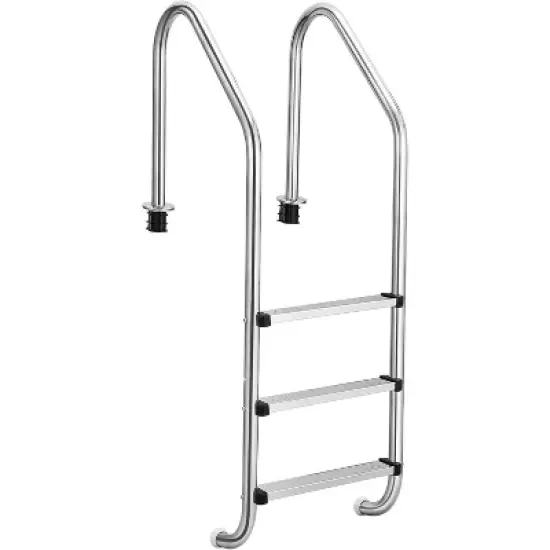 2/3/4/5 Step Inground Pool Ladder &ndash; 304 Stainless Steel Swimming Pool Steps with Non-Slip Treads, Heavy-Duty Ladde image {7}