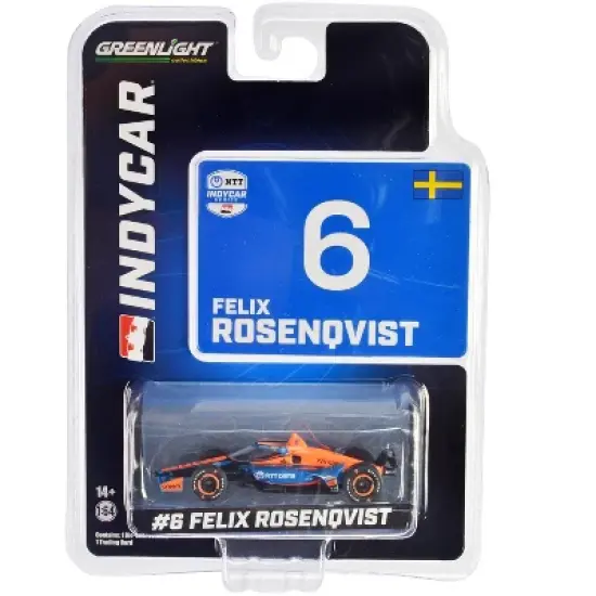 Dallara IndyCar #6 Felix Rosenqvist "NTT DATA" Arrow McLaren "NTT IndyCar Series" (2023) 1/64 Diecast Model Car by Greenlight image {2}
